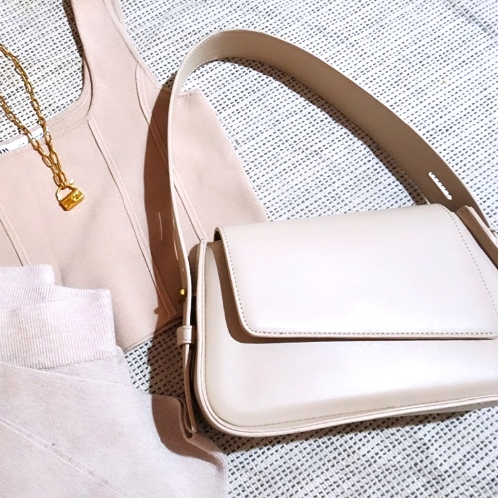 New Maddison west beige shoulder bag purse handbag